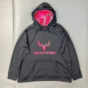 Realtree Women's Black and Pink Hoodie